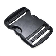 Lås - kliklås til faldskærmsline. 70 x 38 mm. Sort